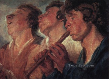 Jacob Jordaens Painting - The Itinerant Musicians Flemish Baroque Jacob Jordaens
